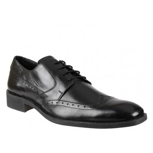 Giorgio Brutini "Kwitt" Black Wingtip Leather Shoes 24900
